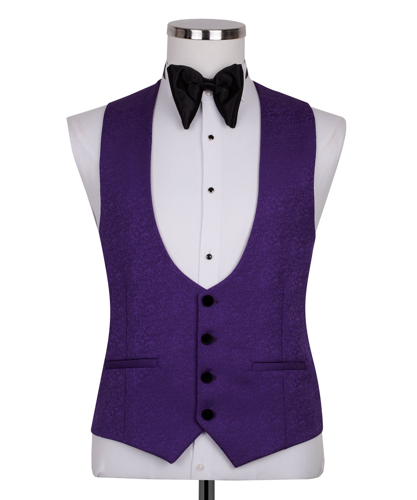 Velvet collar purple tuxedo