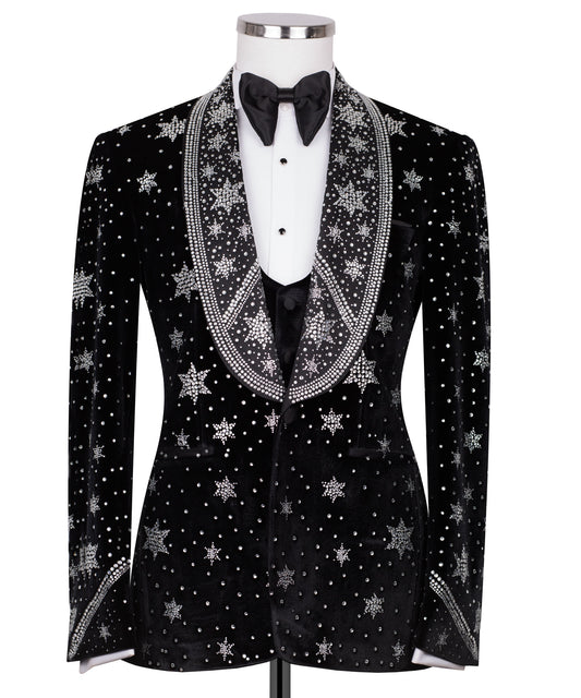 Velvet star embroidered tuxedo