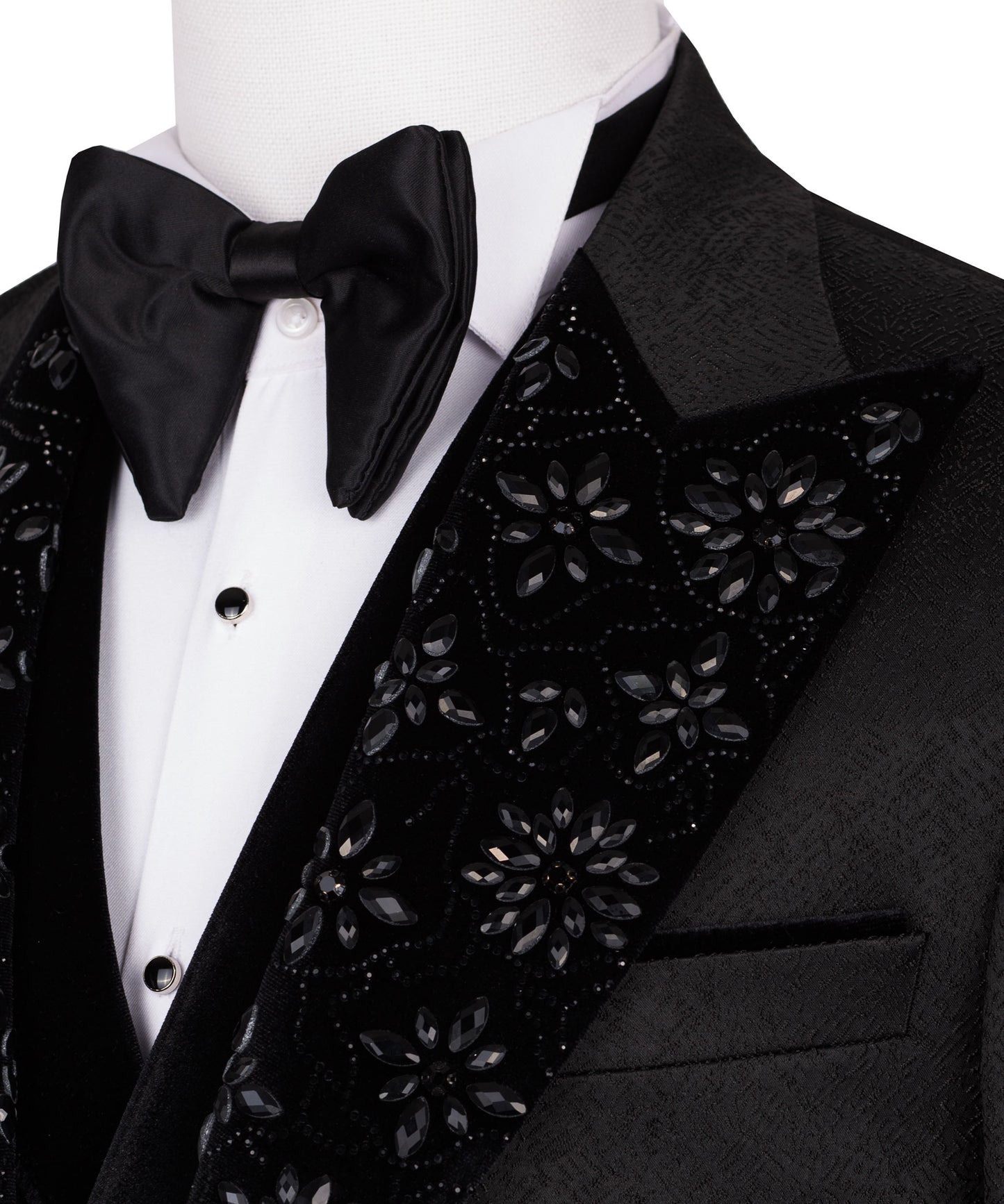 Velvet collar embroidered tuxedo