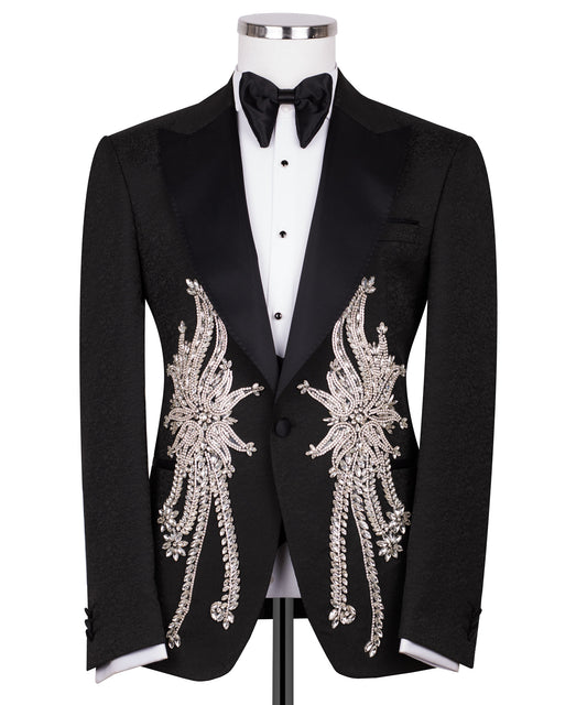 Black tuxedo with swarovski embroidery