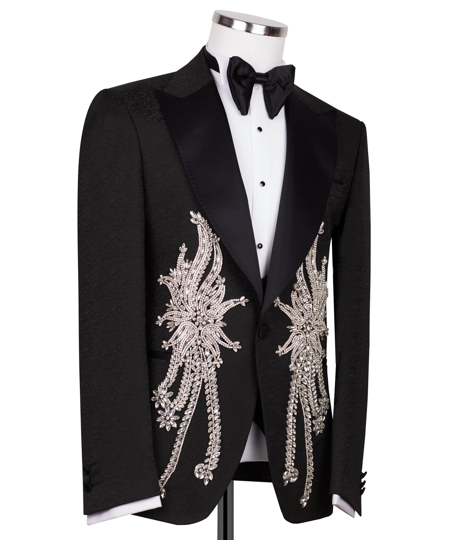 Black tuxedo with swarovski embroidery