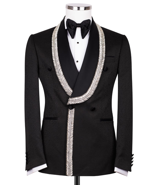 Black tuxedo with swarovski embroidery