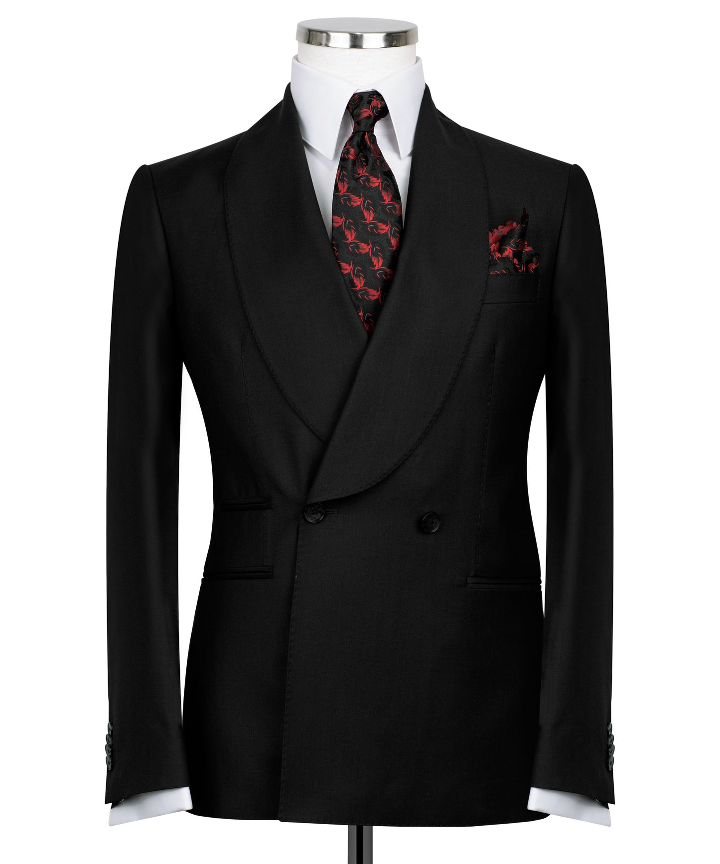 Shawl collar black classic suit