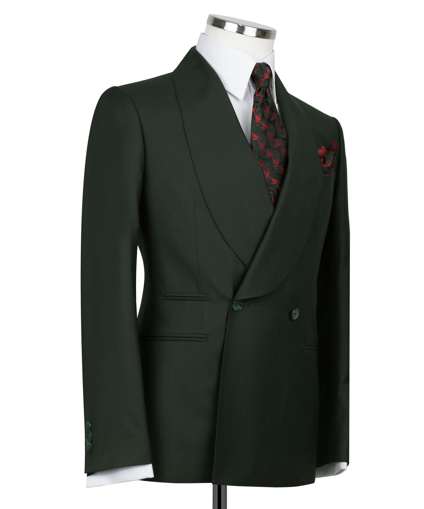 Shawl collar green classic suit