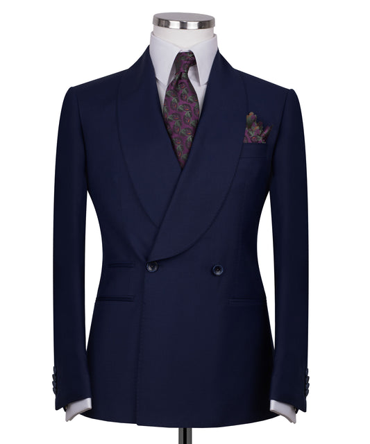 Shawl collar blue classic suit