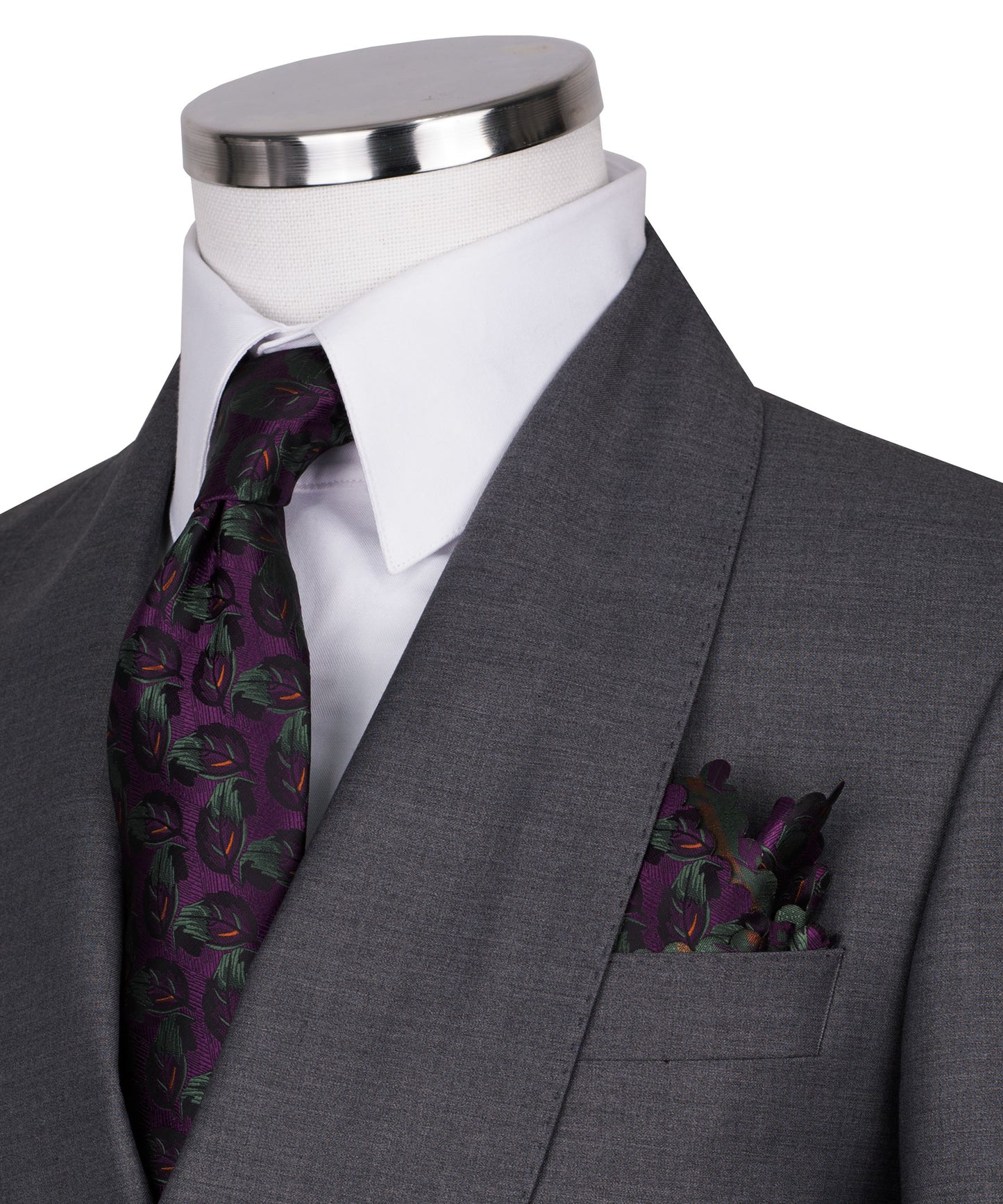 Shawl collar gray classic suit