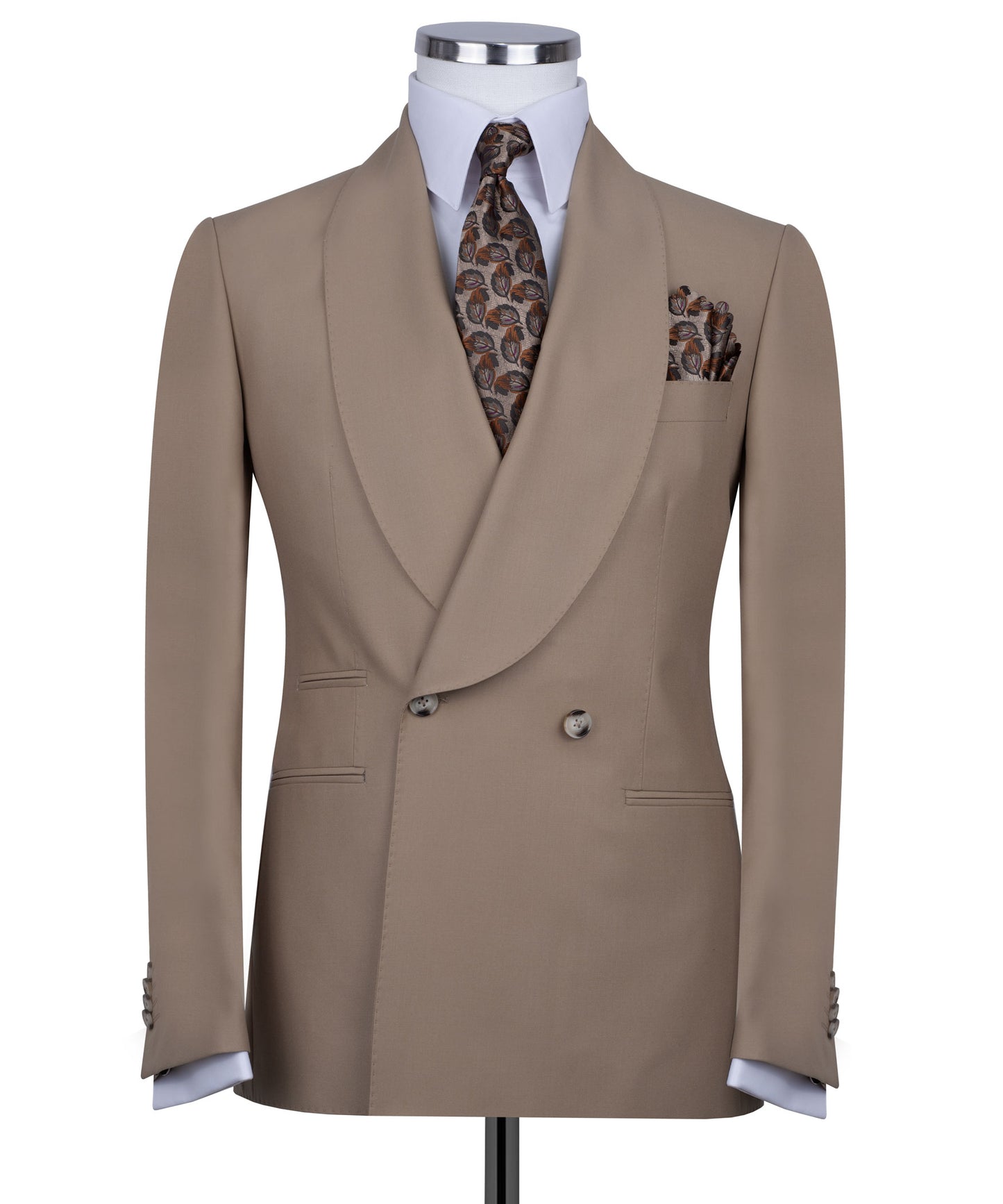 Shawl collar ligt brown classic suit