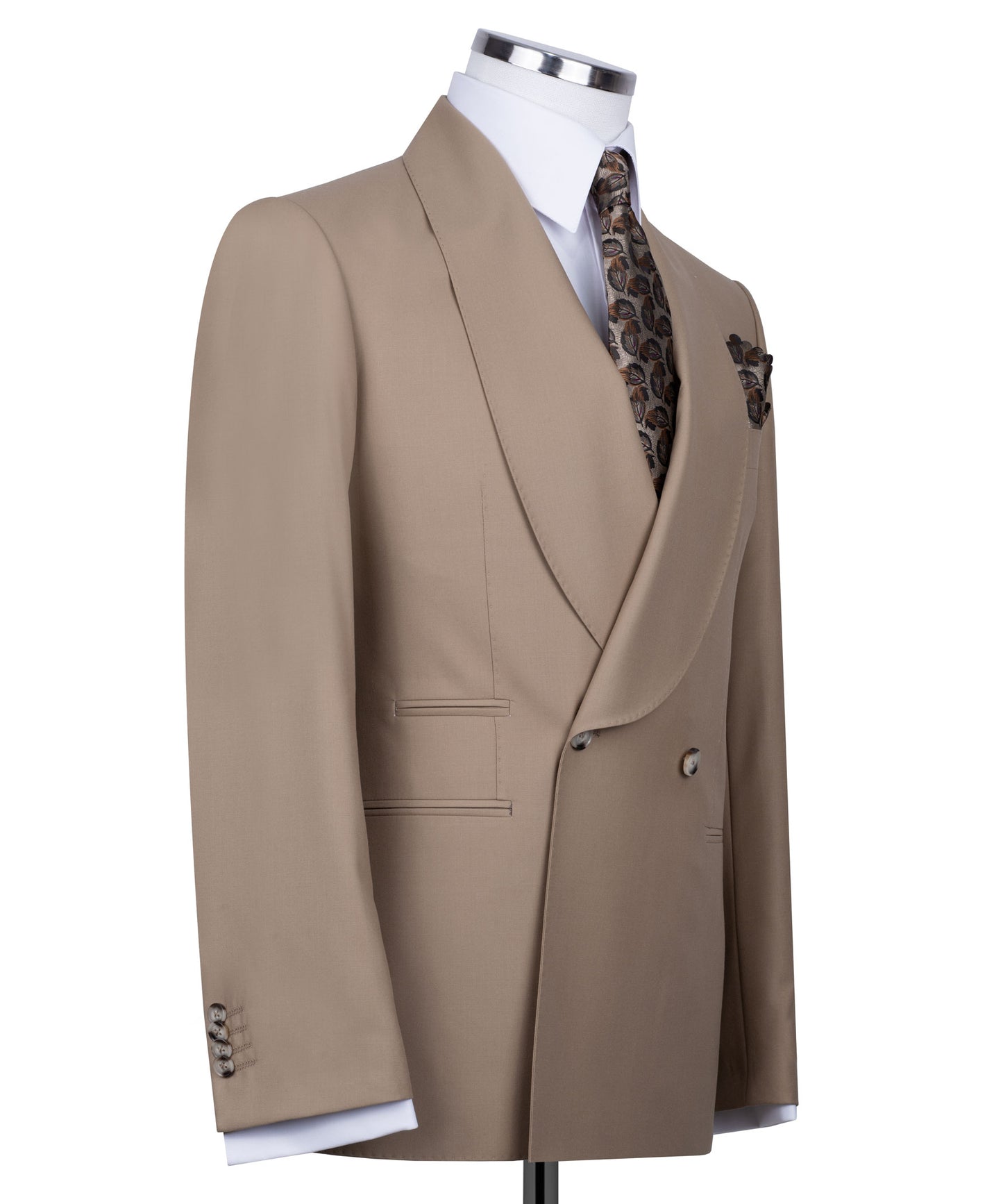 Shawl collar ligt brown classic suit