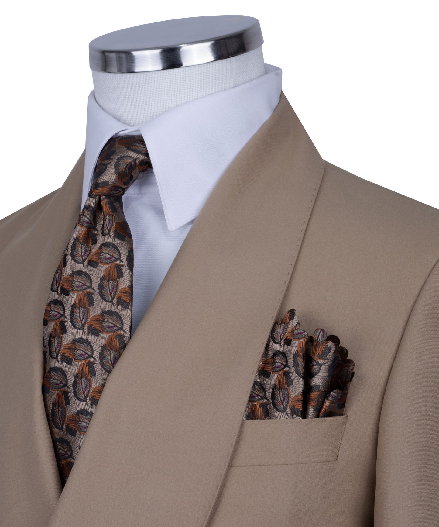 Shawl collar ligt brown classic suit