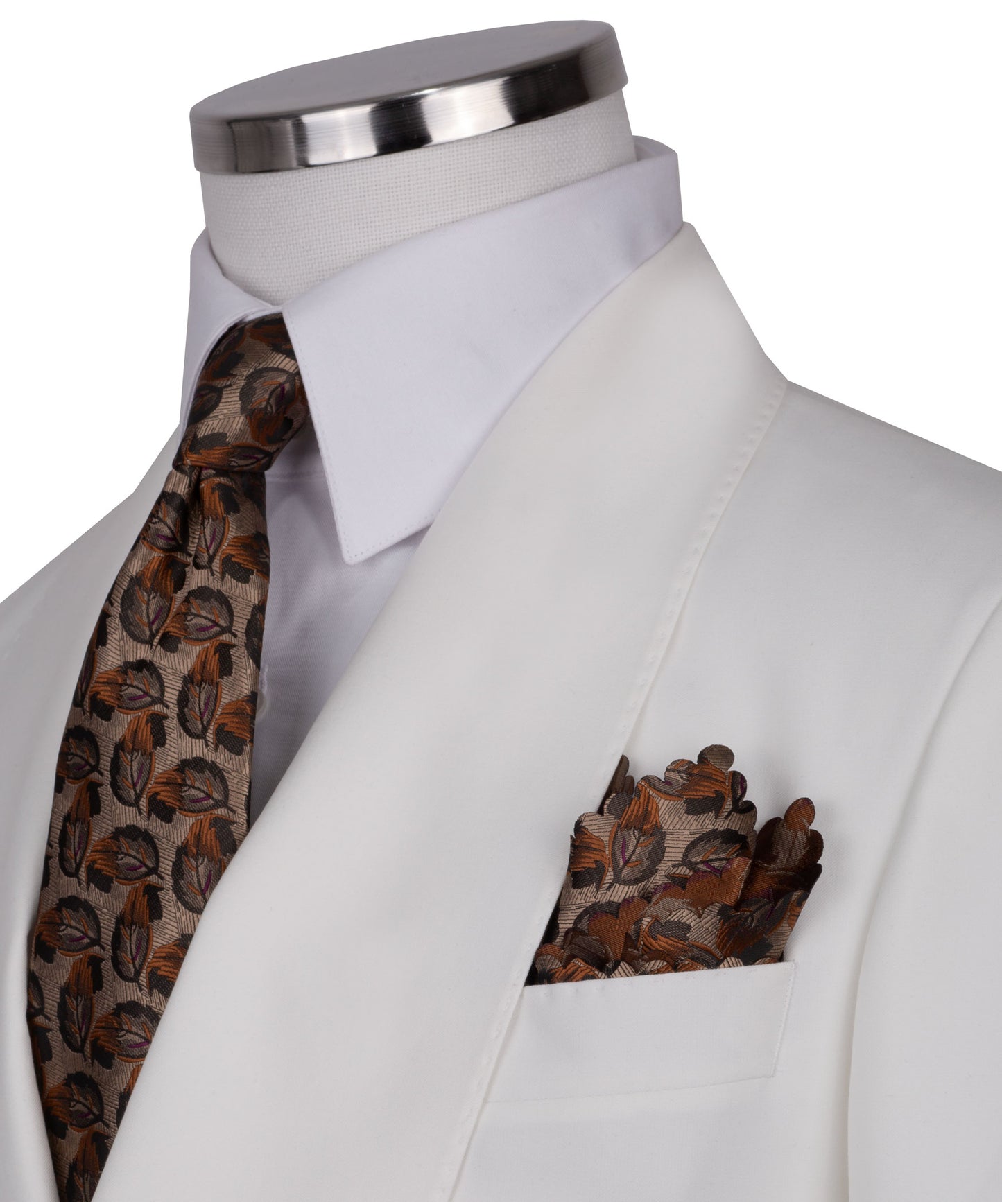 Shawl collar white classic suit