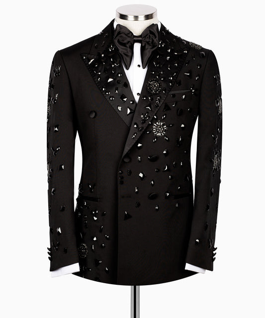 Embroidered black tuxedo