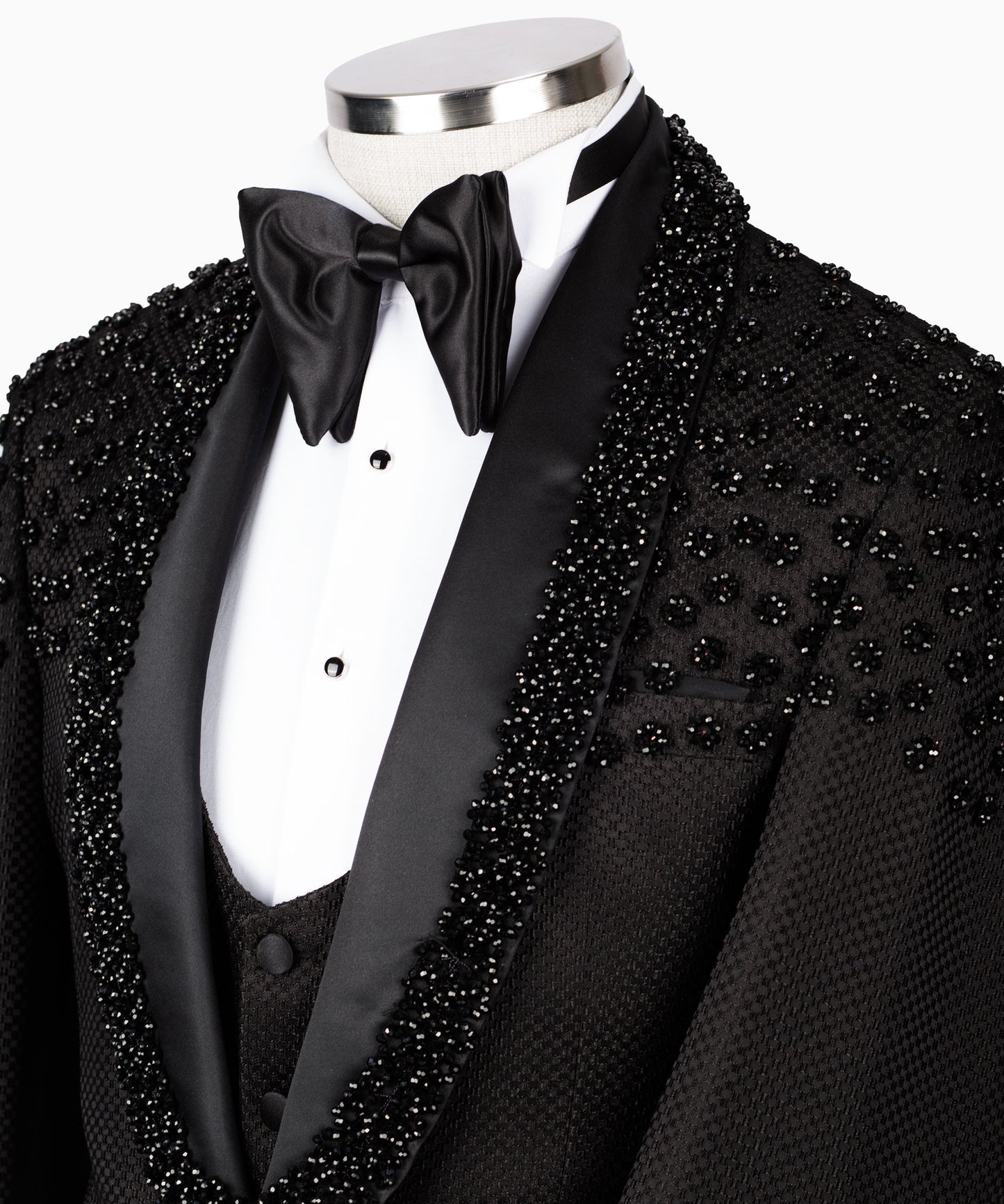 Black Rhinestone Embroidered Tuxedo