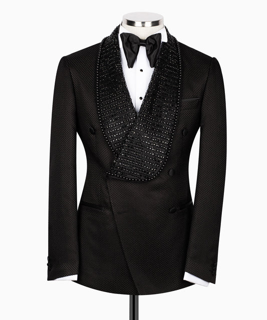 Embroidered black tuxedo