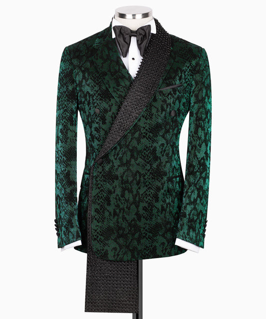 Snake Patterned Green Tuxedo