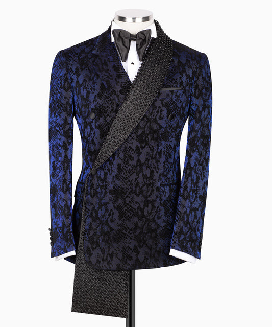 Snake Patterned Blue Tuxedo