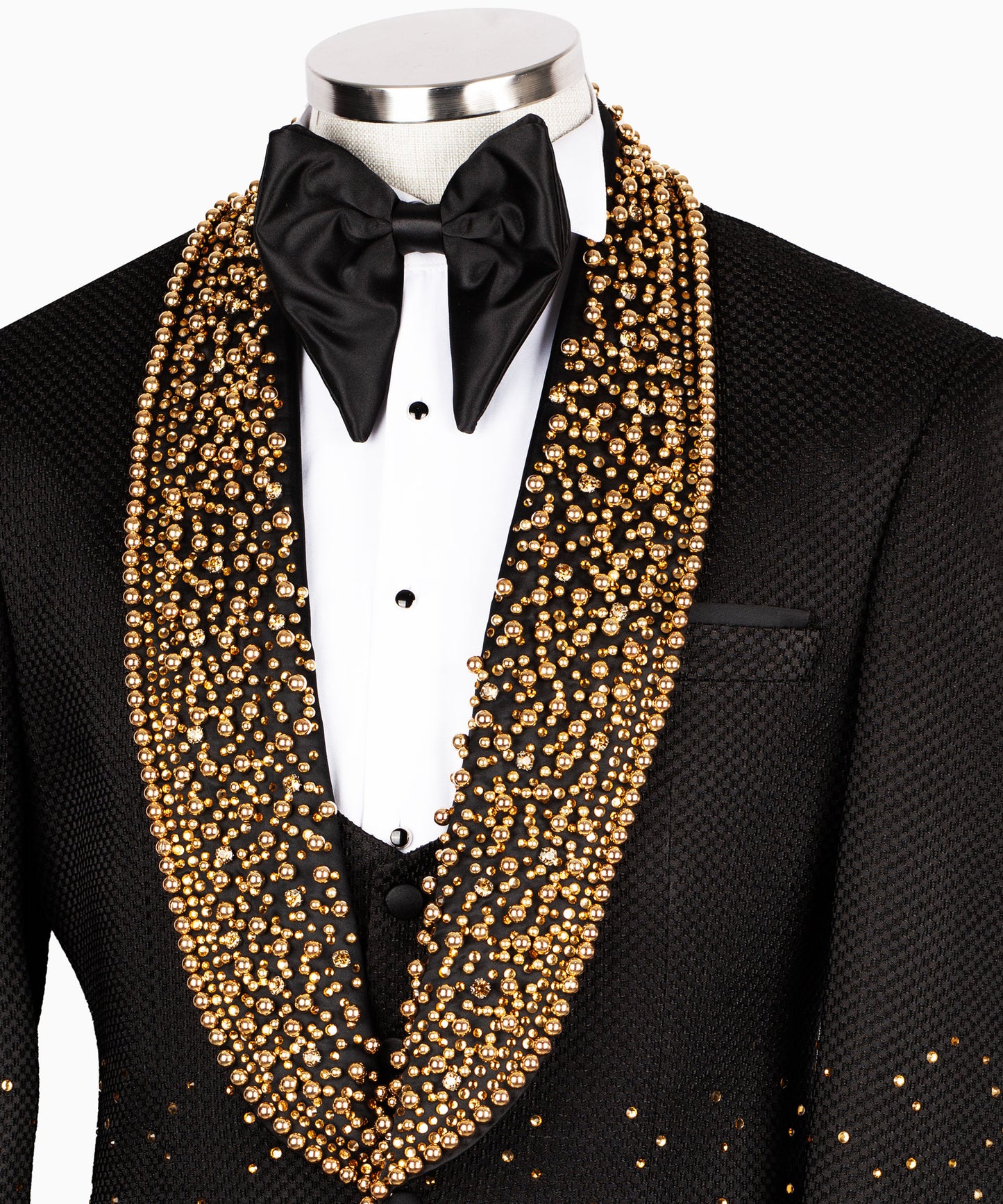 Gold Rhinestone Embroidered Tuxedo