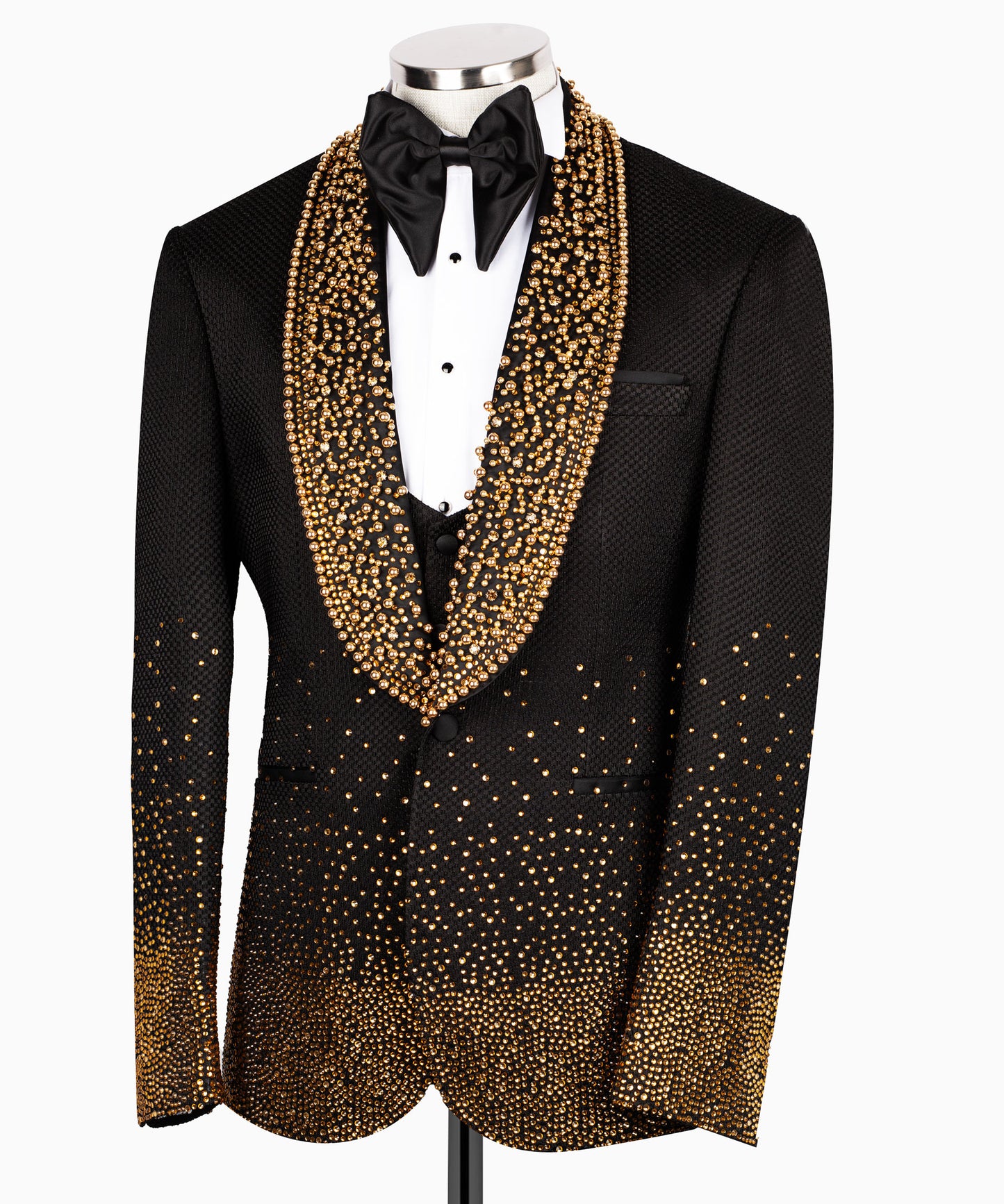 Gold Rhinestone Embroidered Tuxedo