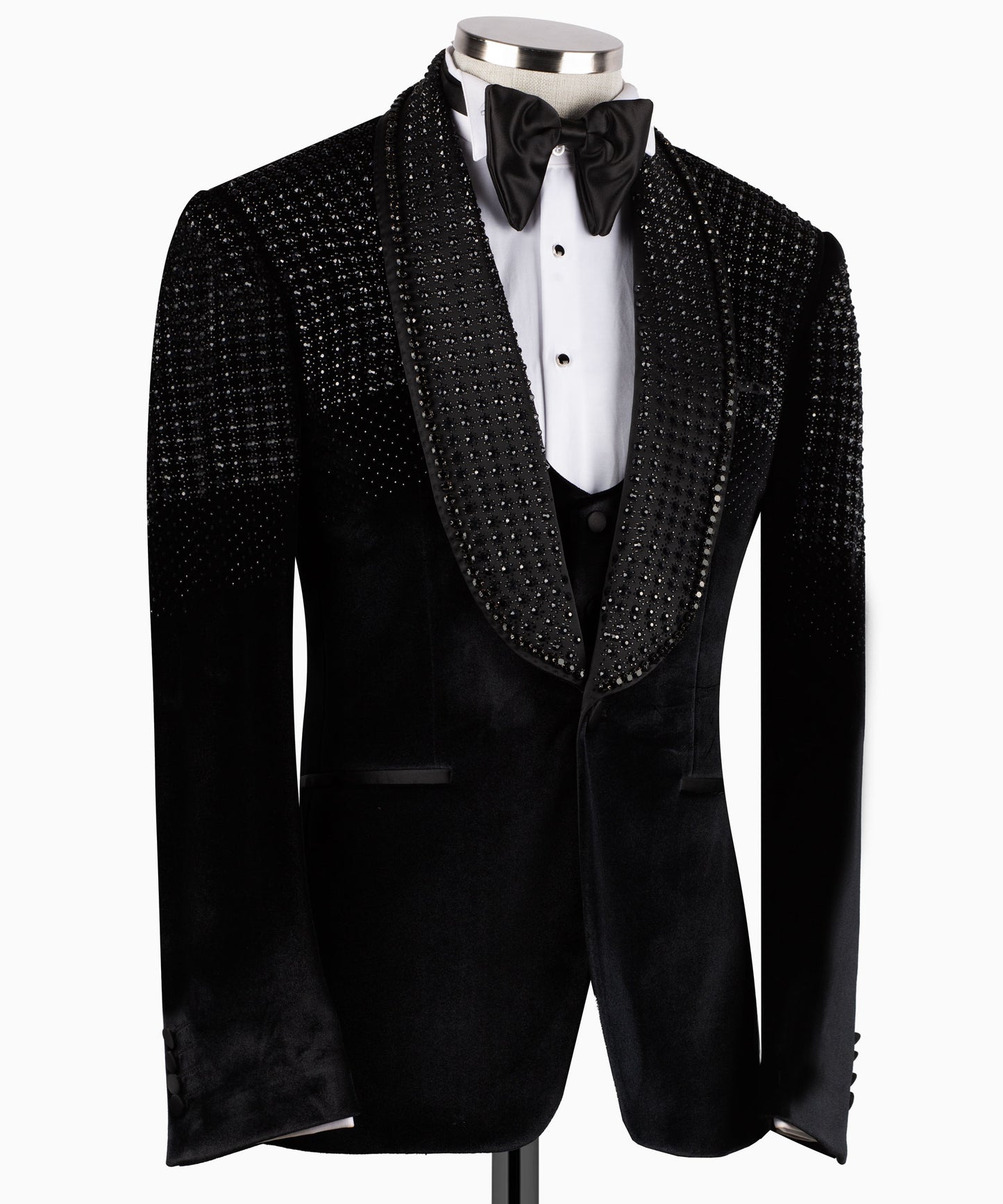 Rhinestone Embroidered Velvet Tuxedo