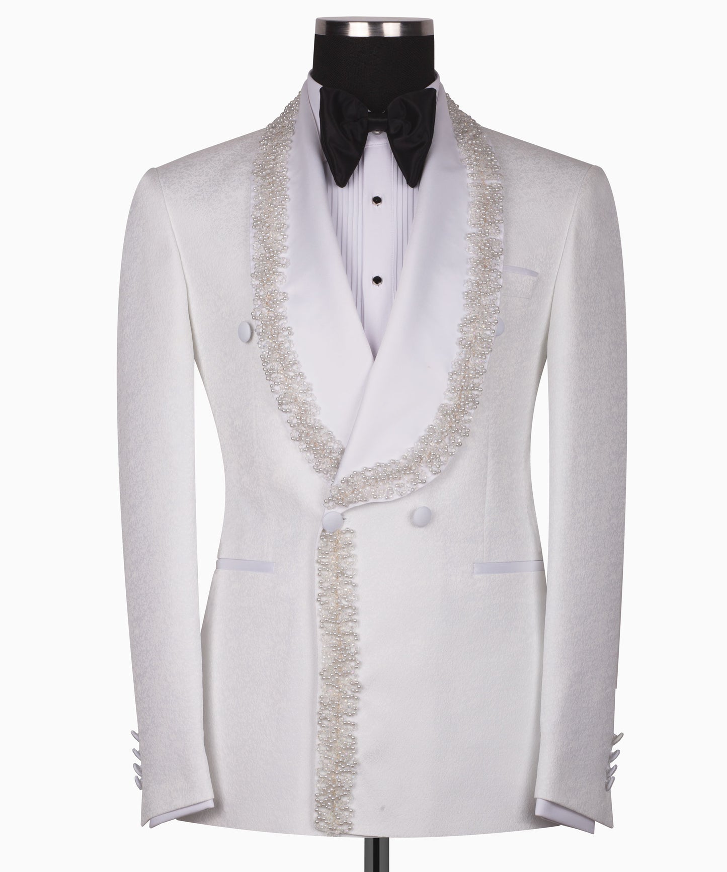 Embroidered  White Tuxedo