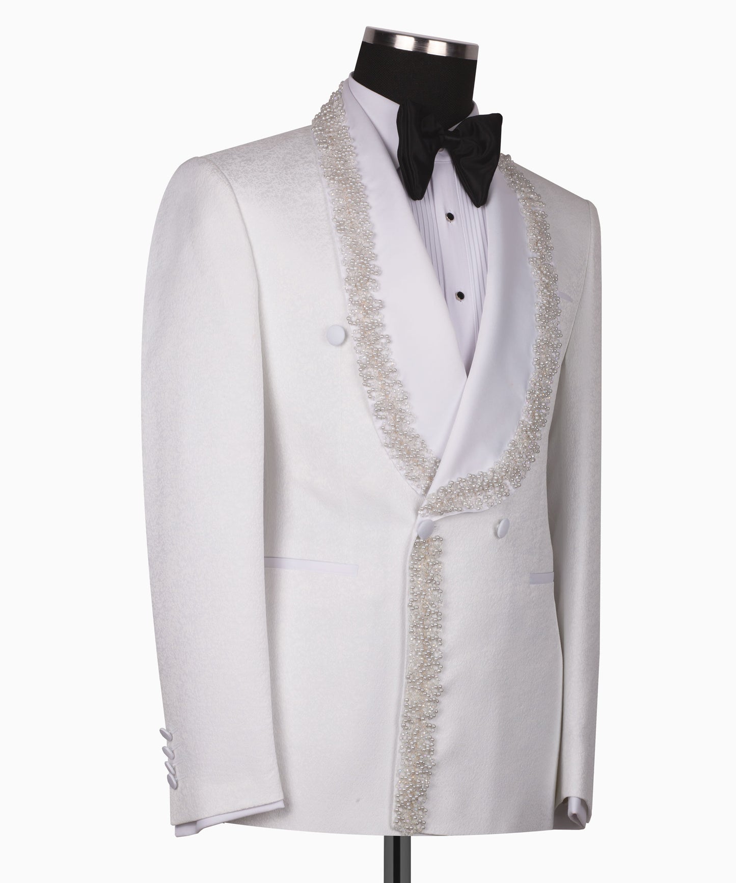 Embroidered  White Tuxedo