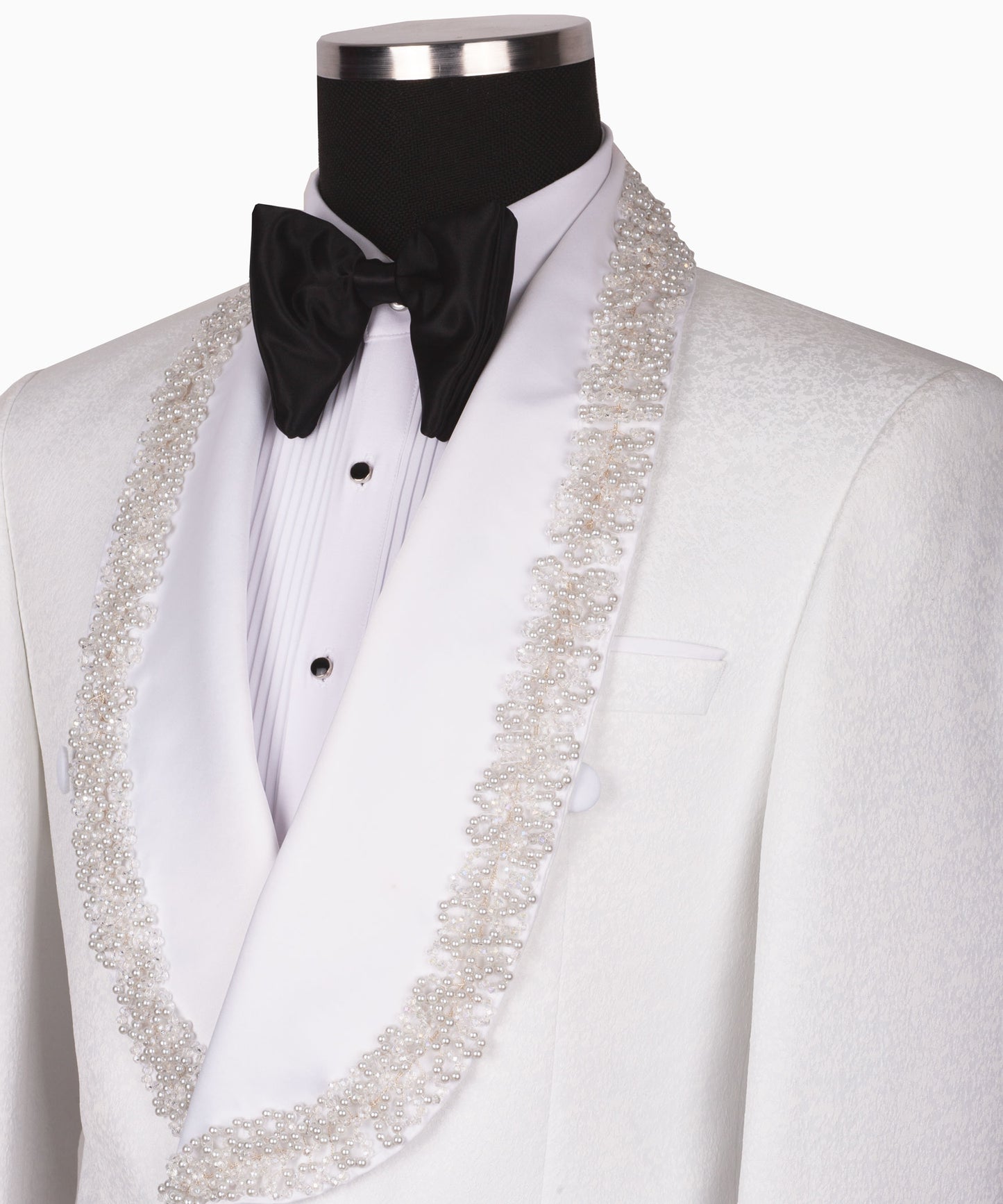 Embroidered  White Tuxedo