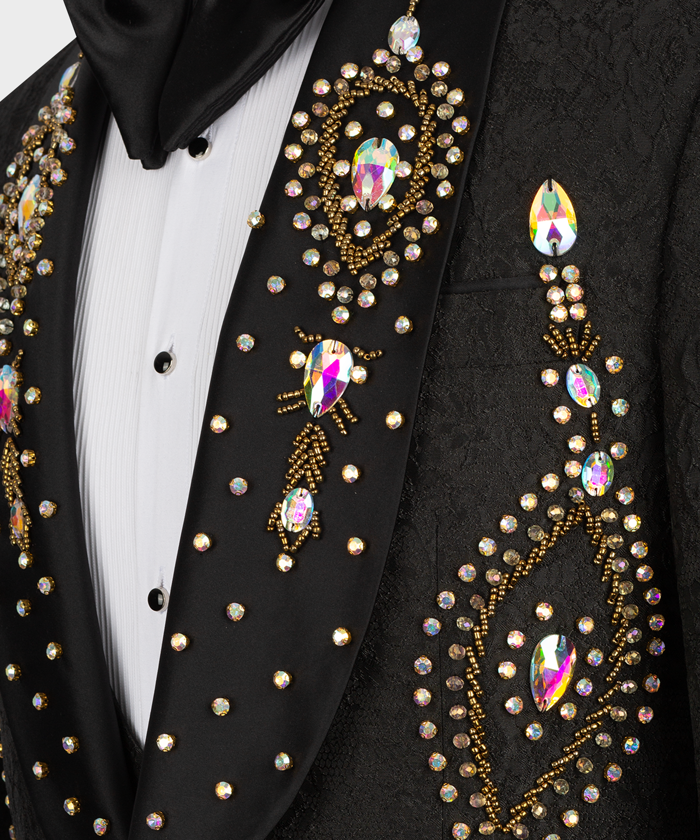 Black tuxedo with colored stones