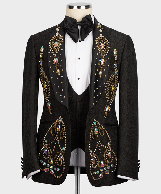 Black tuxedo with colored stones