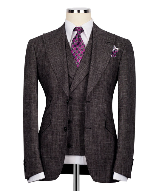 Plaid Three Pieces Suit