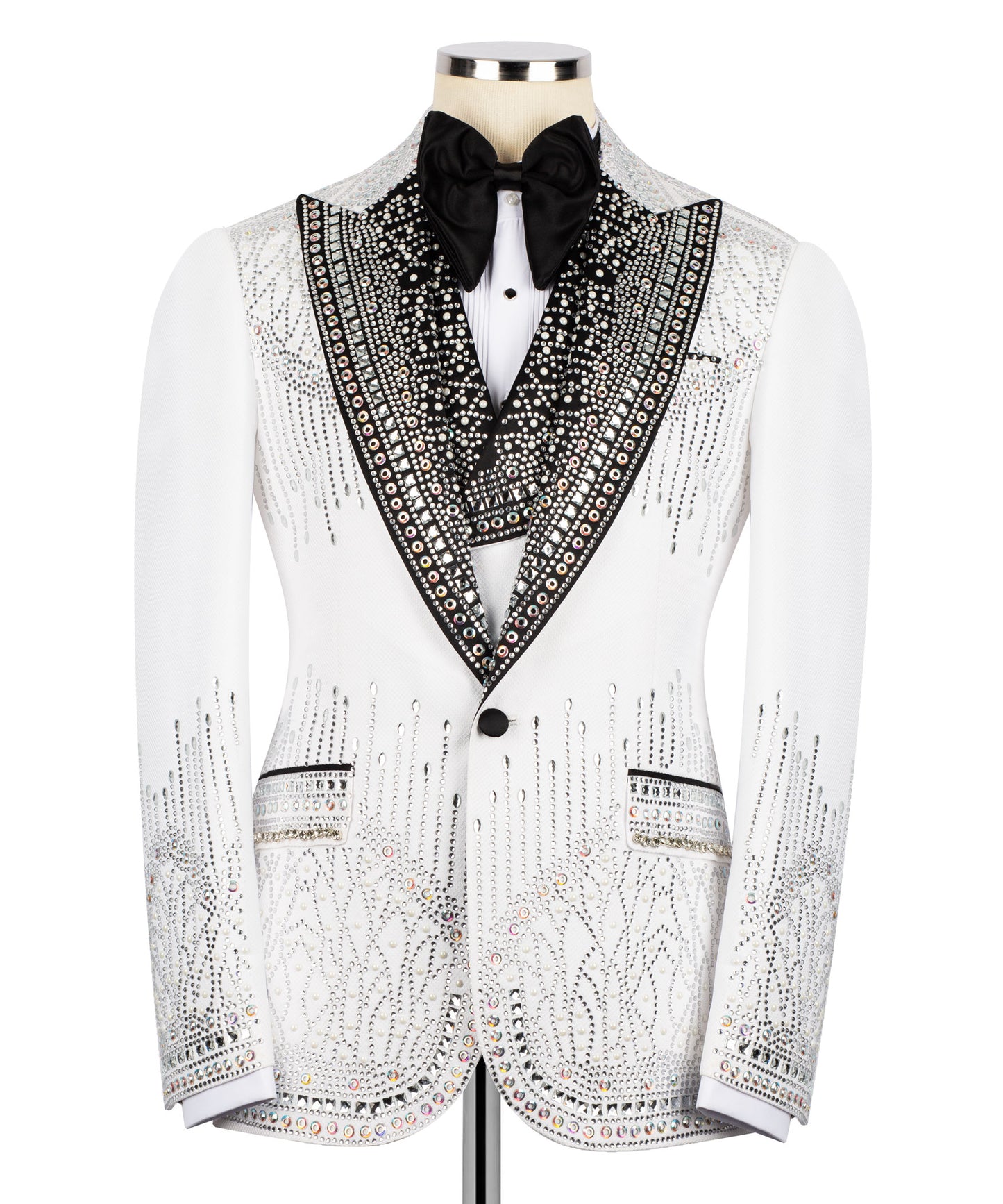 Jacket and pants stone embroidered tuxedo