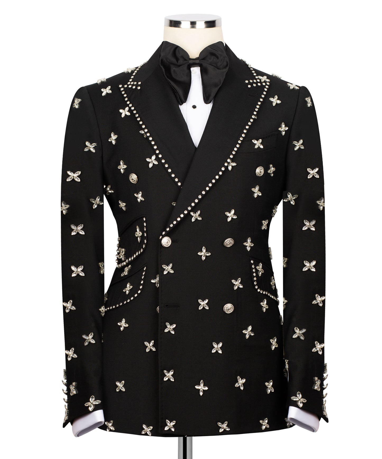 Jacket and pants stone embroidered tuxedo