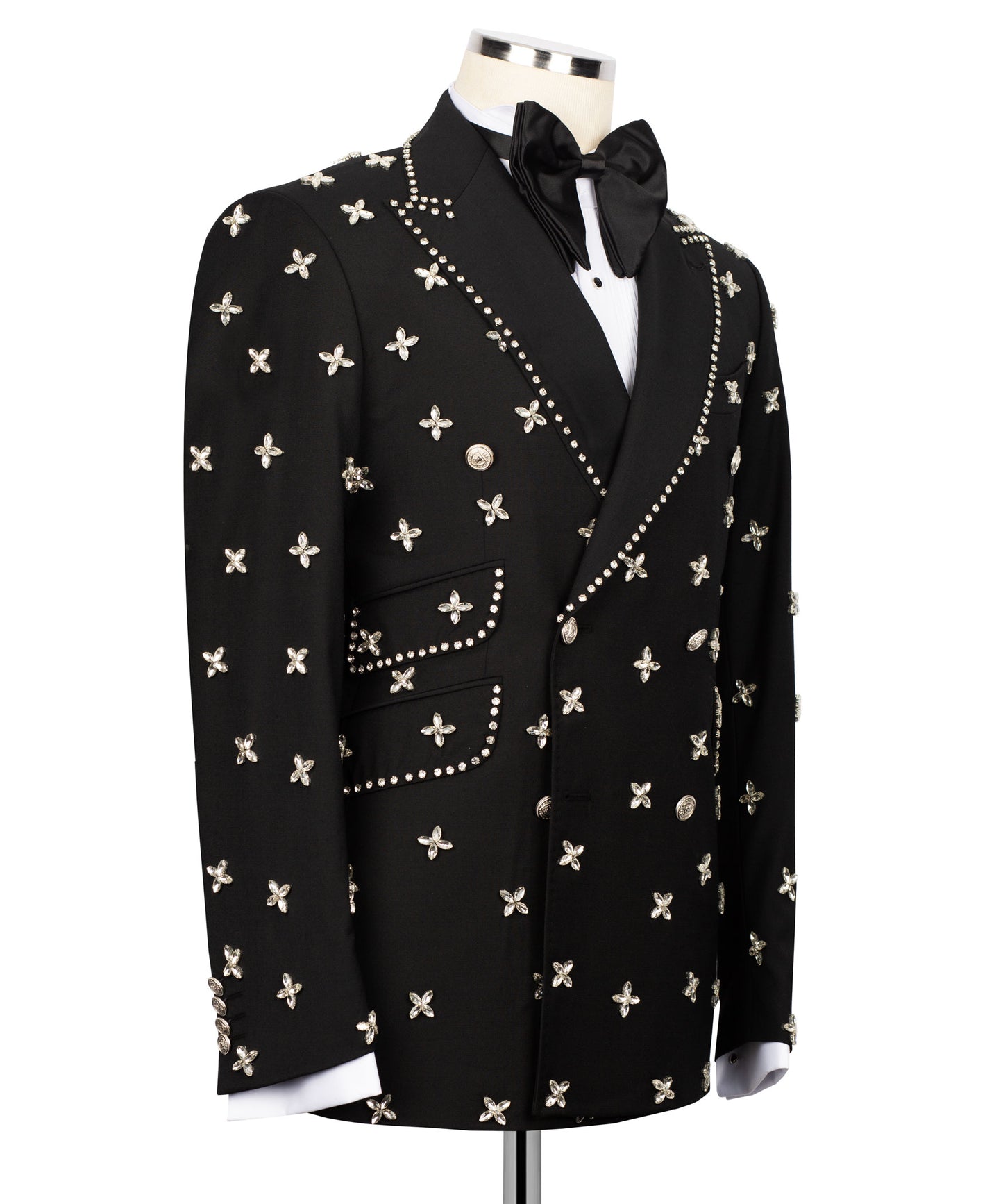 Jacket and pants stone embroidered tuxedo