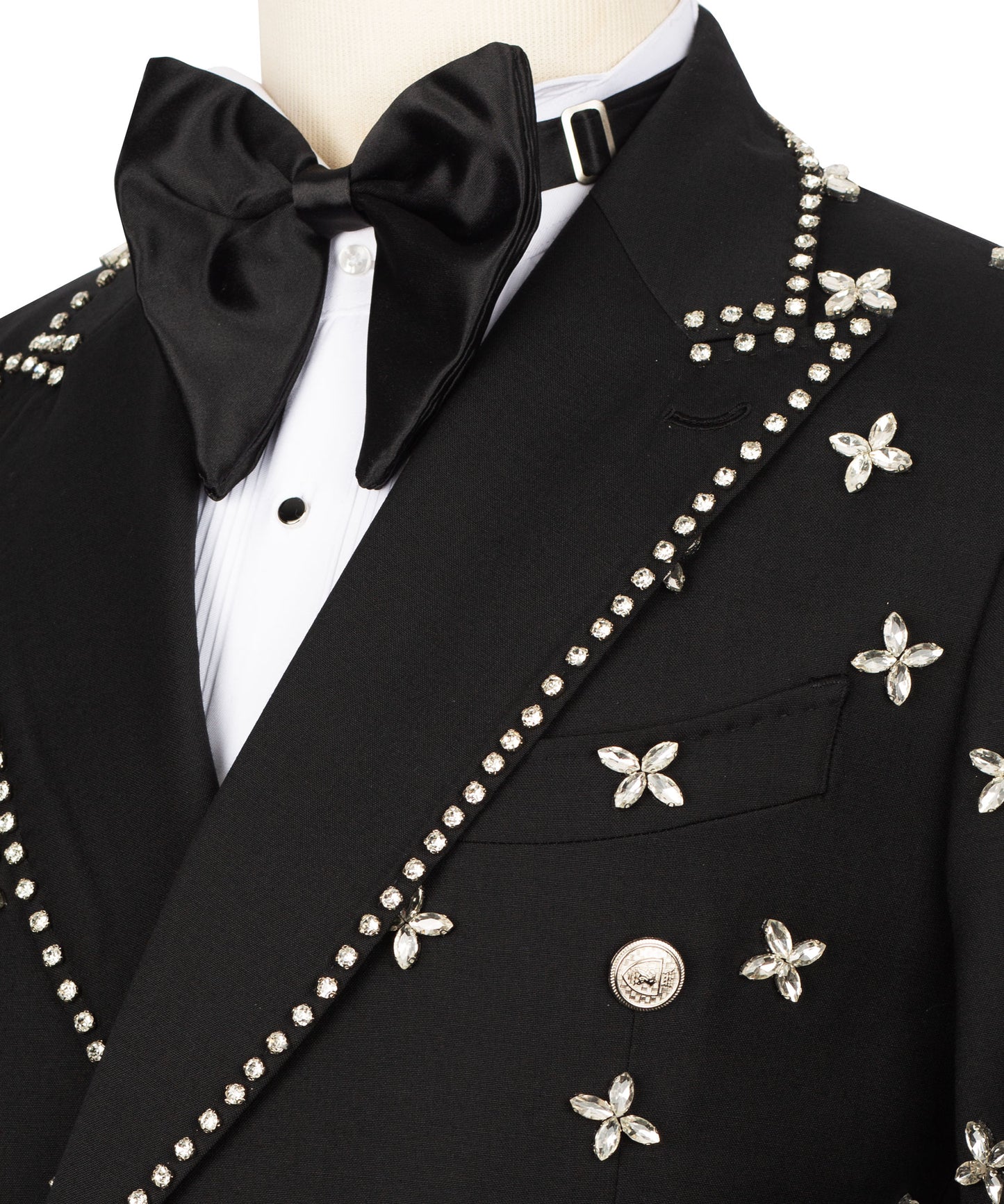 Jacket and pants stone embroidered tuxedo