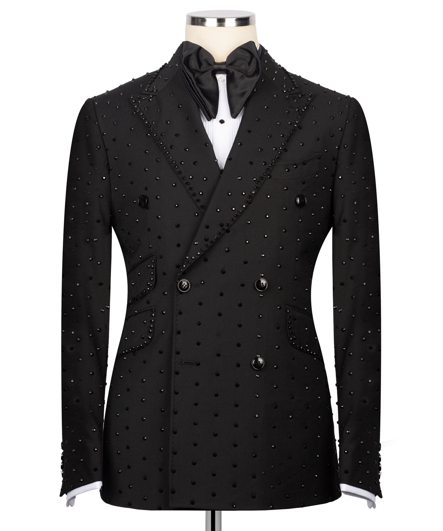Fully Embroidered Tuxedo - Black