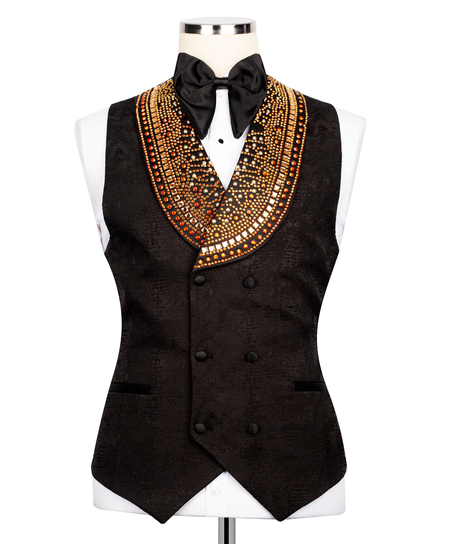Tuxedo with stone embroidery on trousers, jacket and vest