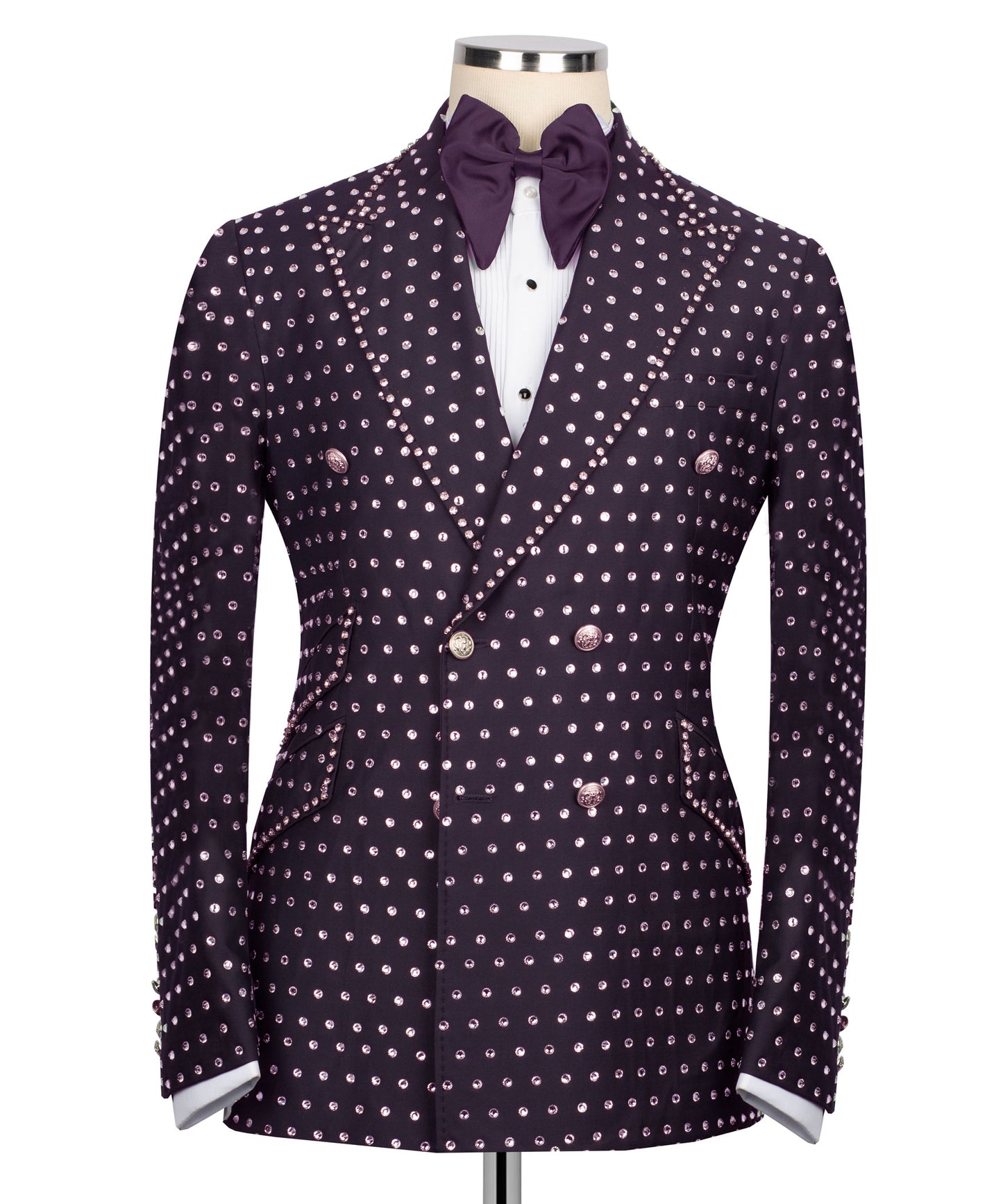 Fully Embroidered Tuxedo - Purple