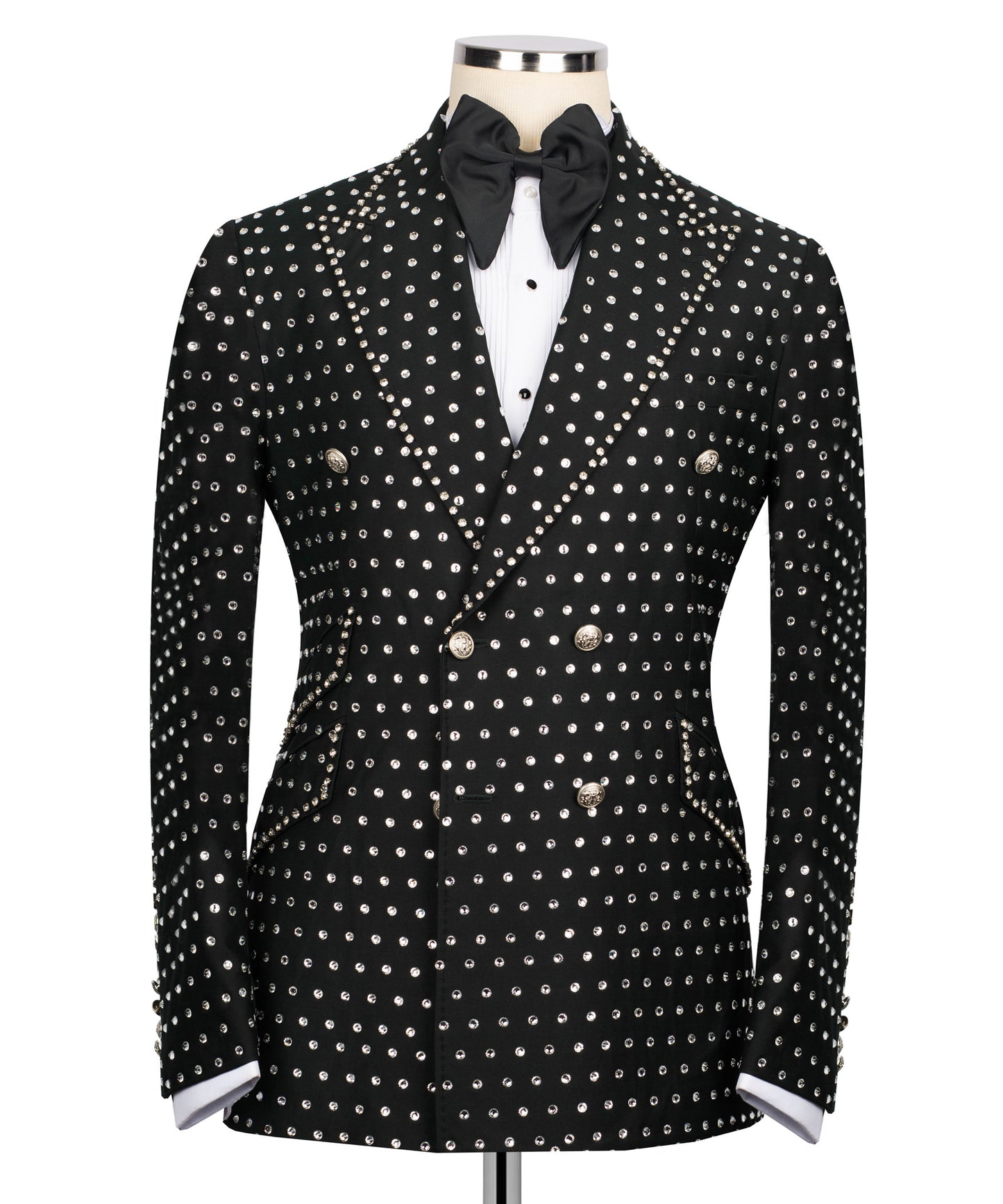 Fully Embroidered Tuxedo - Black