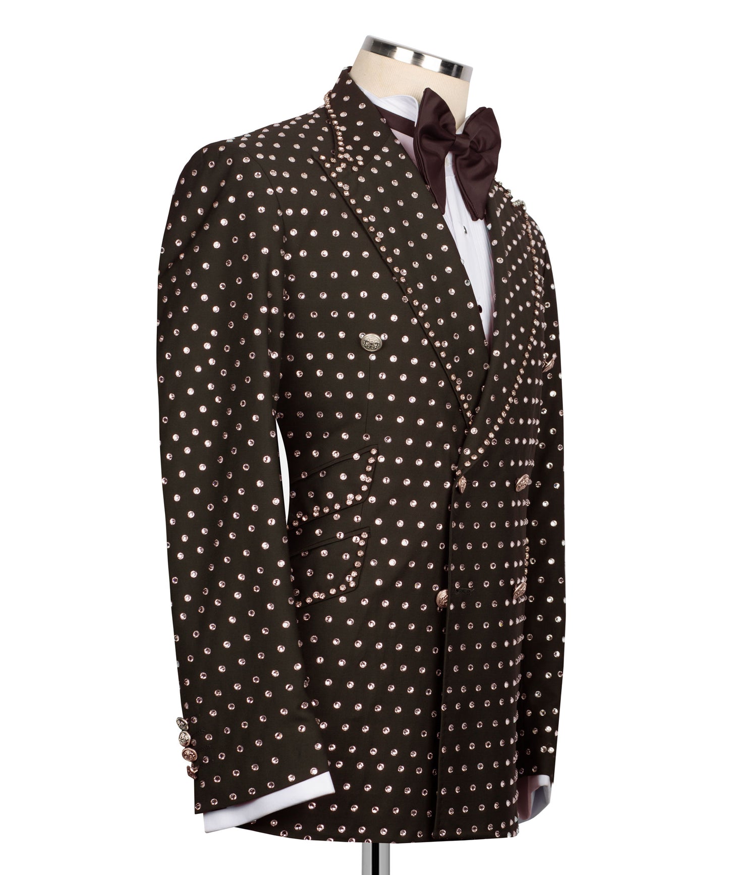 Fully Embroidered Tuxedo - Brown