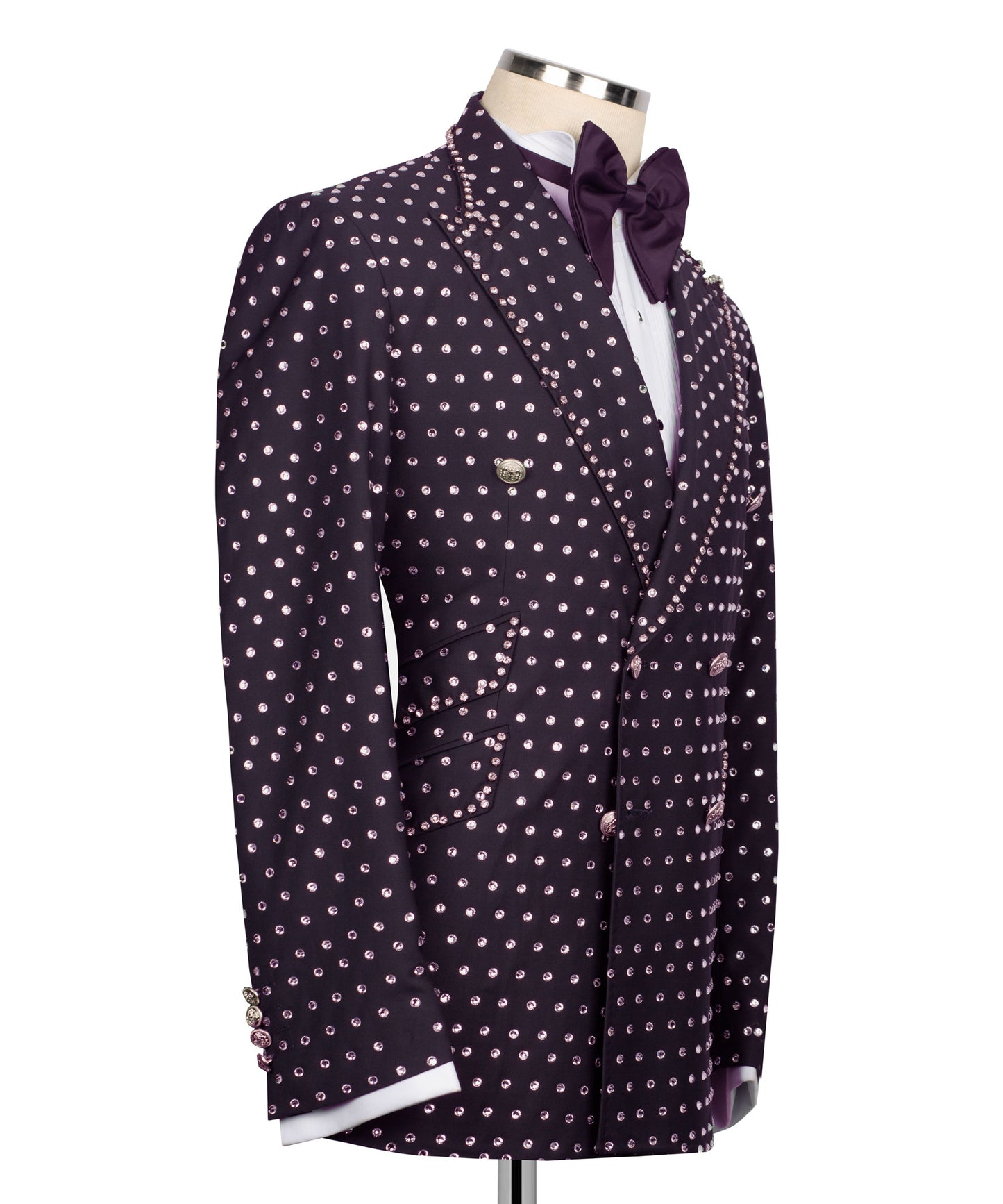 Fully Embroidered Tuxedo - Purple