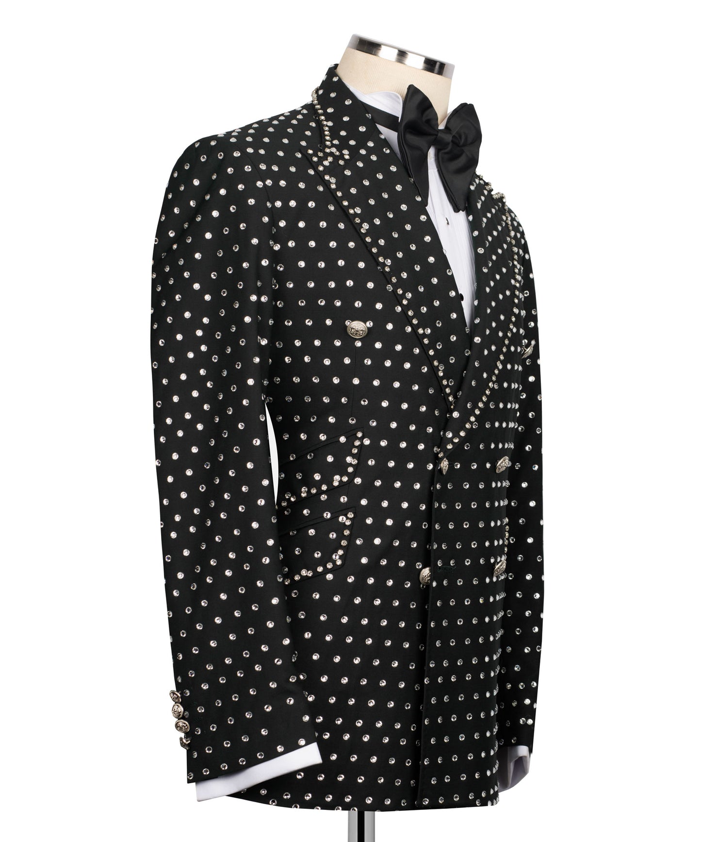 Fully Embroidered Tuxedo - Black