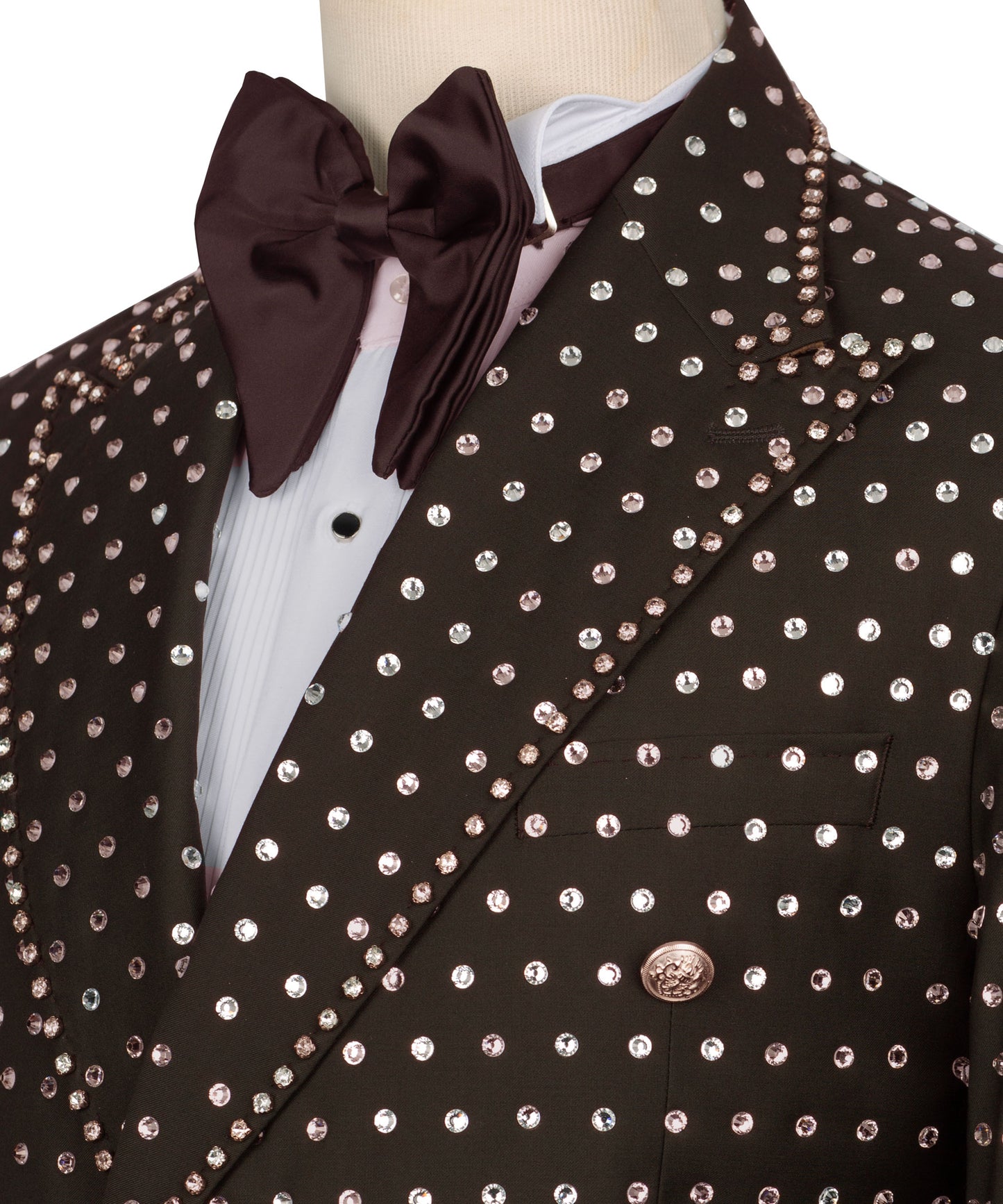 Fully Embroidered Tuxedo - Brown