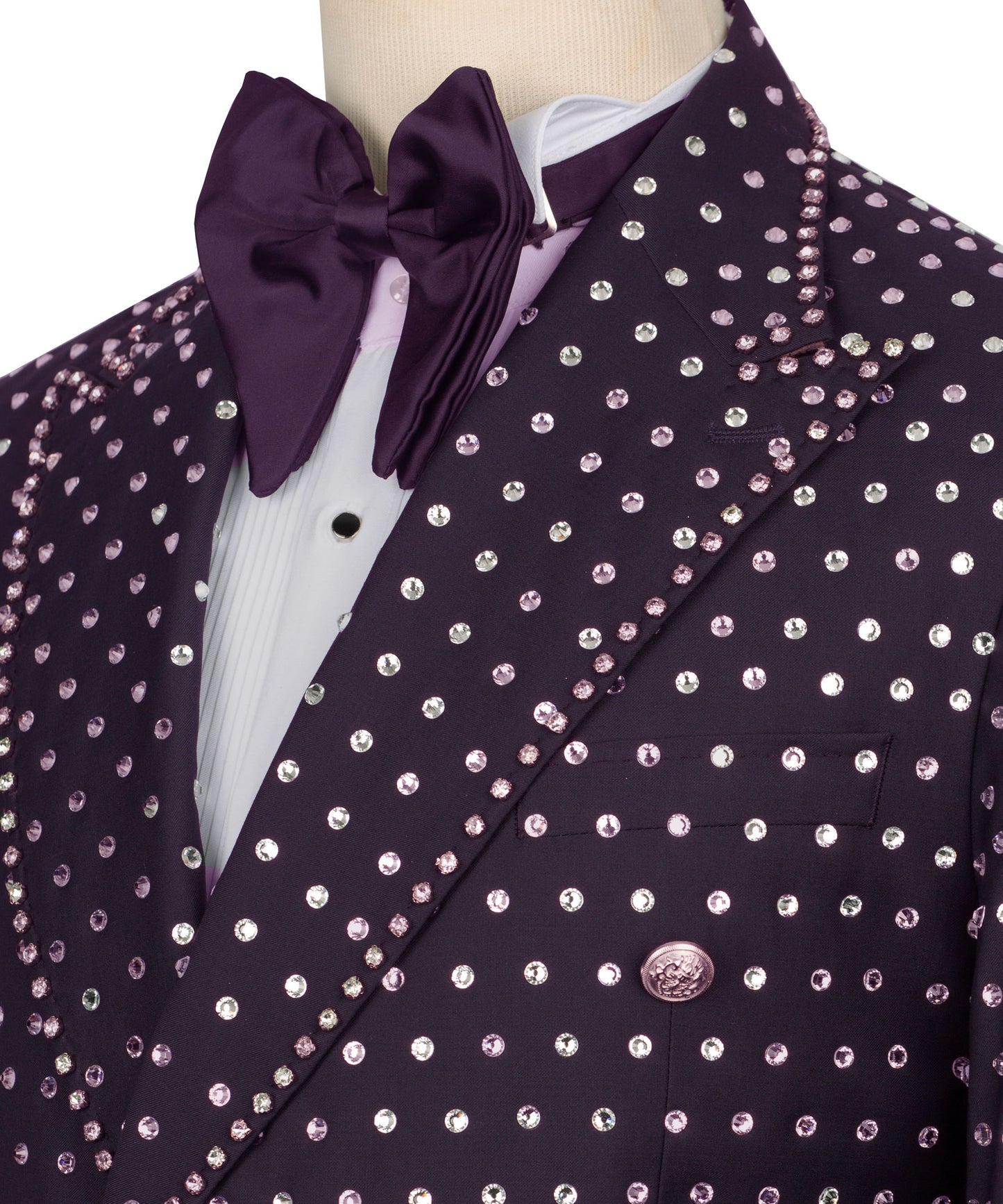 Fully Embroidered Tuxedo - Purple