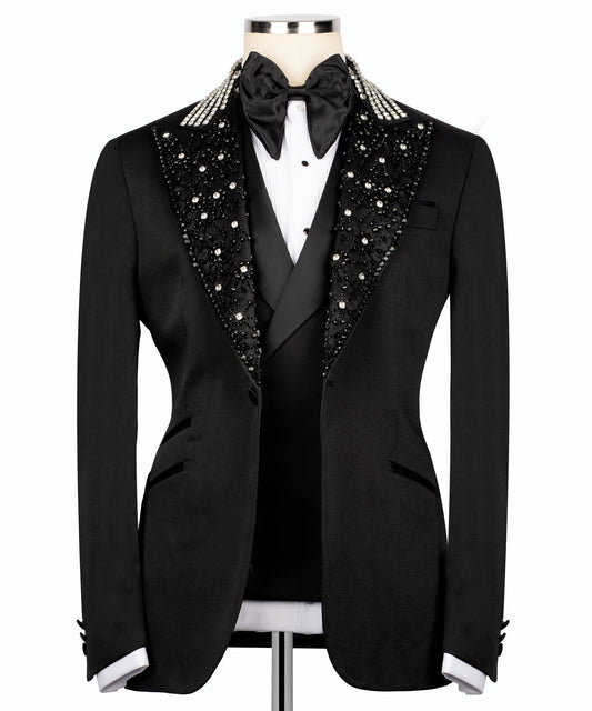Black Embroidered Tuxedo