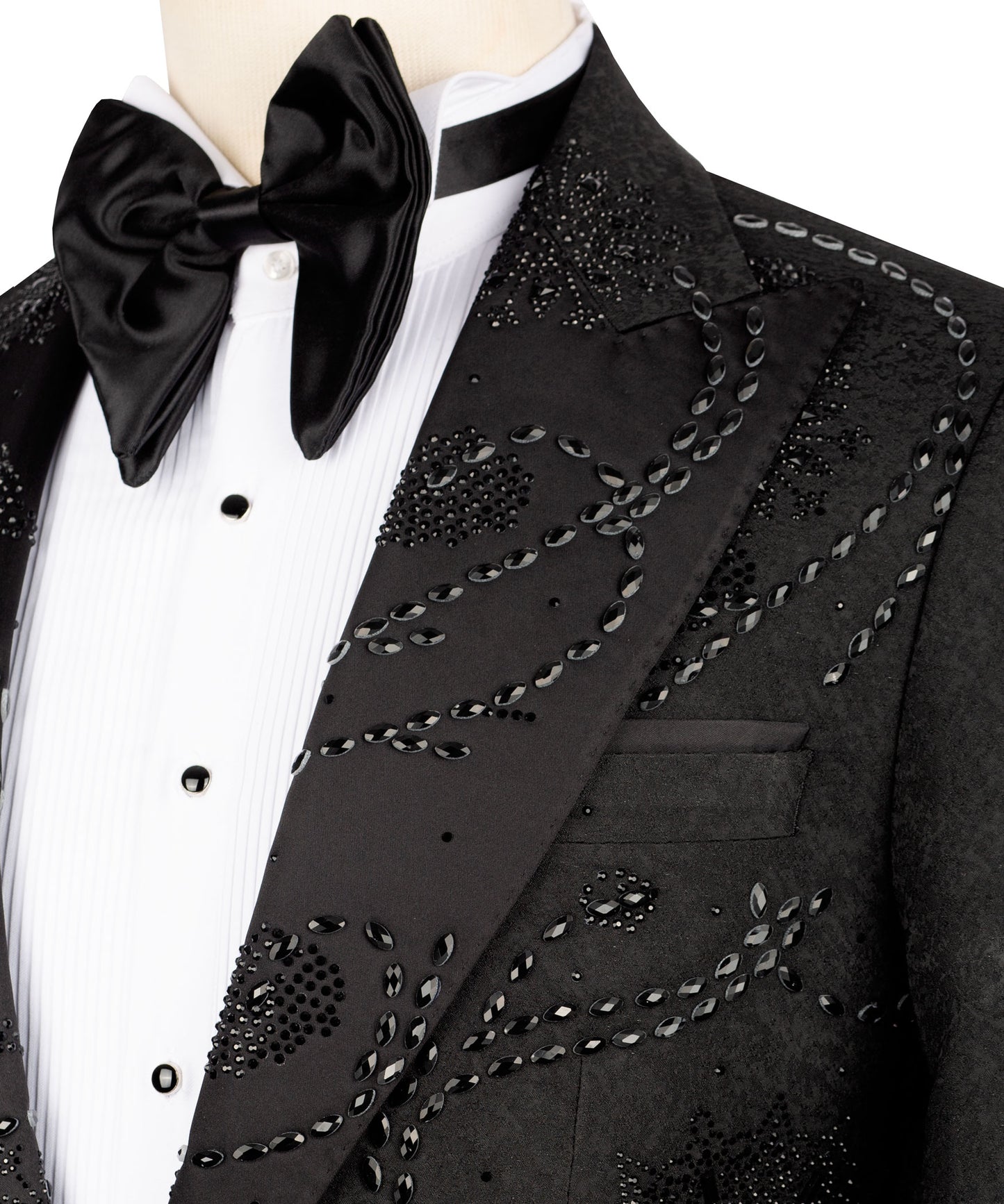 Tuxedo with embroidery on the front and back