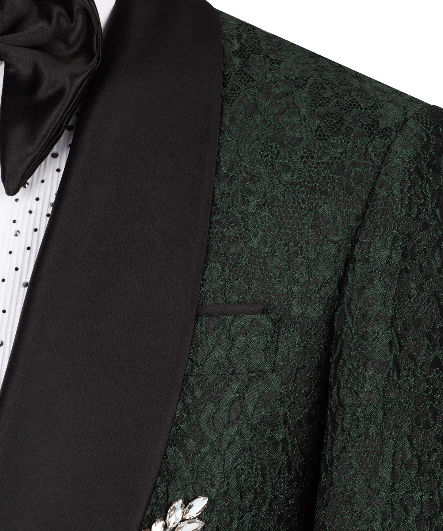 Stone Embroidered Green Tuxedo